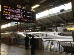 東海道新幹線に乗る為に東京駅にやってきました。9時10分の「のぞみ19号」に乗車して新神戸駅に向かいます。
これから乗る列車は「のぞみ100号」で西明石駅から到着したJR西日本の車両です。