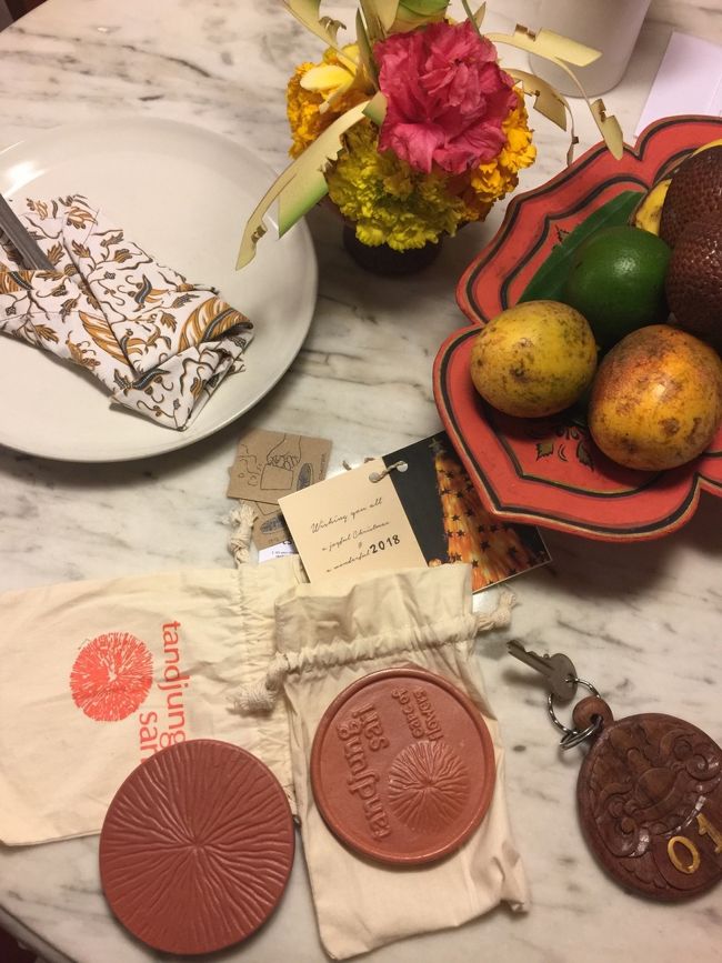 タンジュンサリの小袋に入ったのを二ついただいたのだが、、陶器製のコースターだった、、マグって陶器製なのに、、収まりは良いのだろうか？　ありがたくいただくｗ