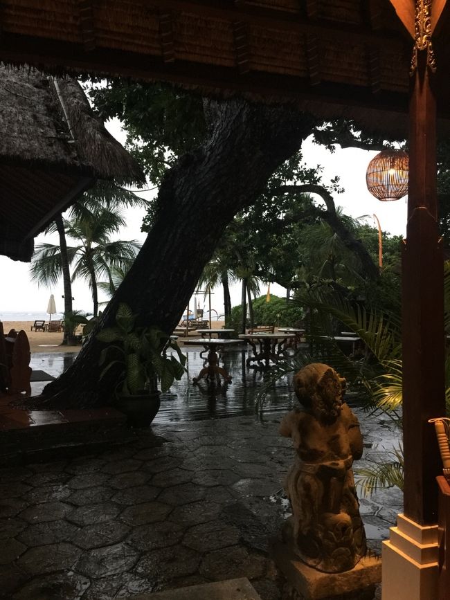 雨降りの朝♪<br />中のほうのダイニングで朝ごはん、、<br />雨除けの仮設グリーンハウスみたいなのは<br />設置されない模様ｗｗ