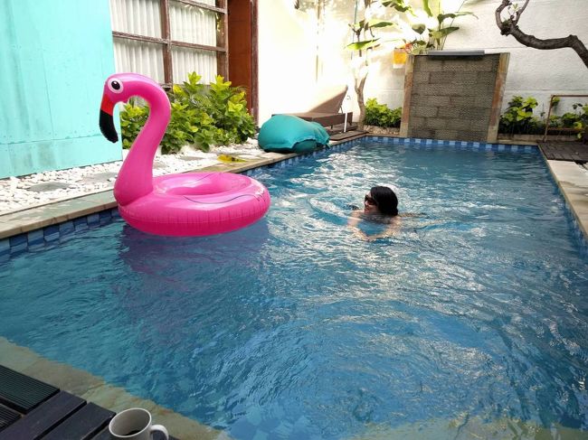 とにかく暑くて汗だくになったので、またヴィラに帰ってプールです。