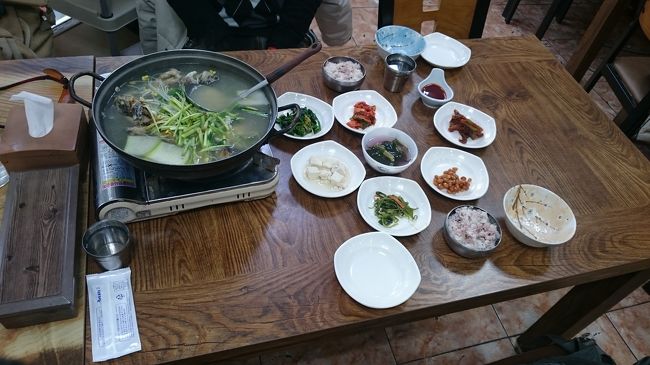 麗水で昼食、何の魚だったかな？メバルだったかな？骨が多かった