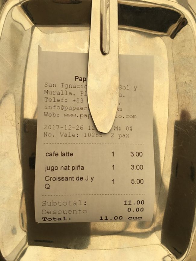 11CUCでした。日本円で1300円弱。<br />観光客として店を選んで食事をすると、日本と変わりない値段ですね。