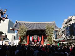 正月の浅草の雰囲気を味わいたくて…浅草寺へ。
ところが人が多過ぎて、あまり前へ進みません(>_<)