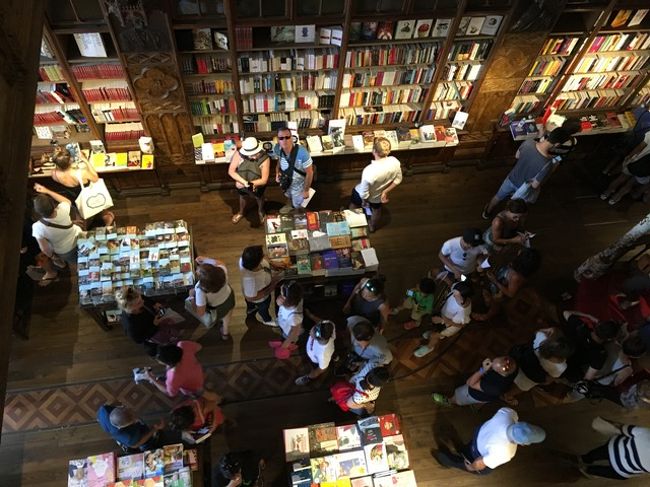 上から下を見て。階段は大層混みます。