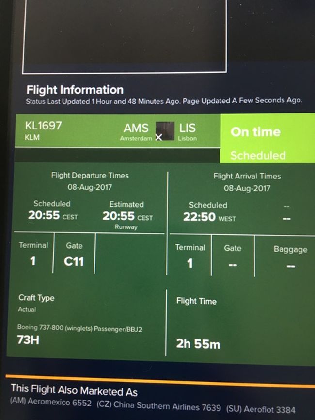 夫の搭乗機のチェック。ディレイはなさそう。