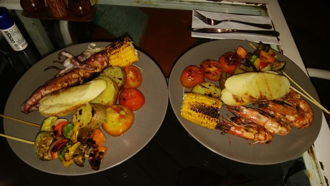 夕食はホテルのレストランでＢＢＱ！