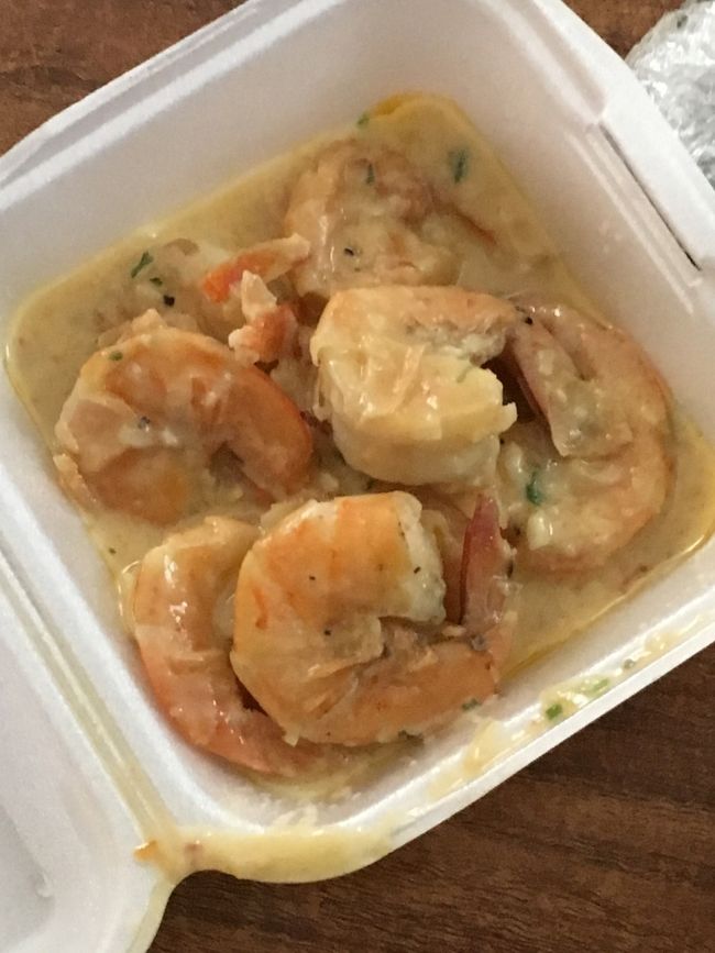 ブルーウォーターシュリンプのガーリックシュリンプ。<br />プレートにしないで、◯匹(ピース)単位で購入します。