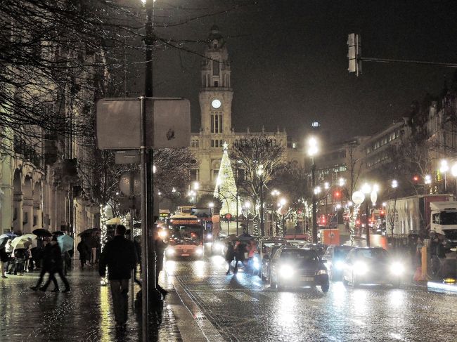 市庁舎の前には大きなクリスマスツリーの<br />イルミネーションがあるようです。<br />