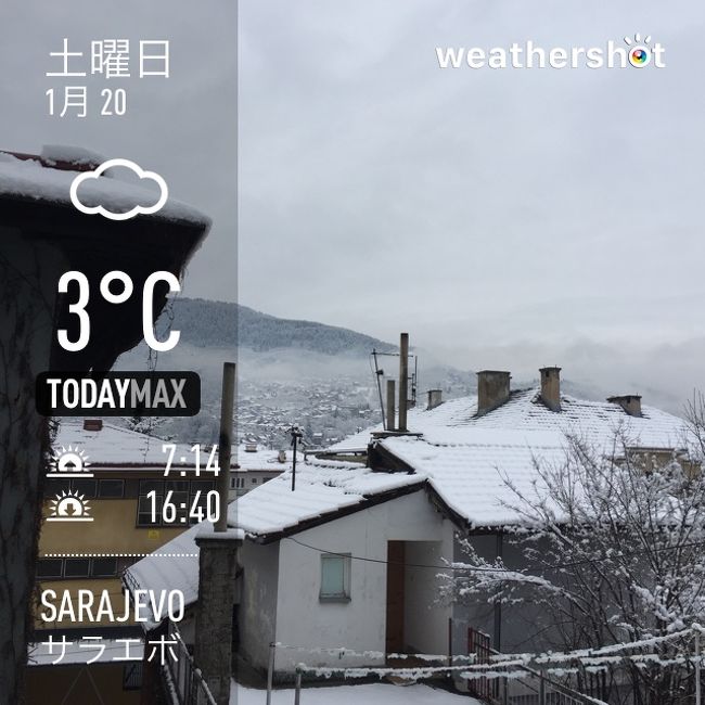 1月20日　くもり　最高気温3℃<br />日の出7：14　日の入16：40