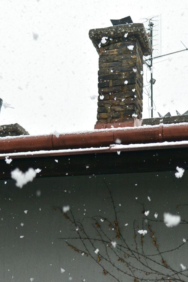 また雪が降り出しました。<br /><br />ハート形の雪が撮れました。