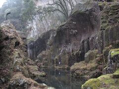 高千穂峡につきました。
阿蘇山の噴火活動によってできた地形が侵食され、断崖状になったそうです。
迫力ある峡谷が広い範囲で見られ、美しい場所です。
