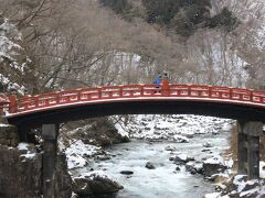 雪景色の神橋です。