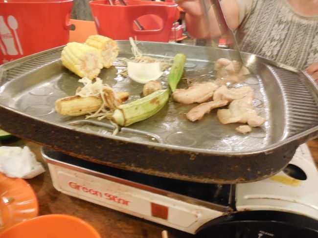 肉はほどほどに、野菜を多めに食べました。