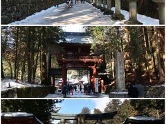 雪の参道の歩き、到着したのが
二荒山神社
楼門の次には、石で出来た
唐銅鳥居が迎えてくれました。
