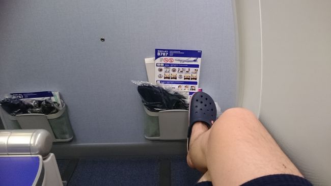 Ｔシャツ＆半ズボン、素足・・・ビジネス・・・１番前、、、。<br />かなーり白い目で見られましたが、深夜便でおしゃれして飛行機のって、<br />何がしたいのか逆に教えて欲しいです。。。<br />