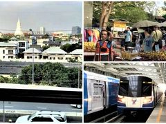 BTS Wutthakat（ウタカート）駅

12月09日（土）　　16:15

ウタカート駅の前にはちょっとした市場があって
果物、洋服などが売られていて・・・

駅のホームからはワット パクナームの大仏塔が
よく見えています。

