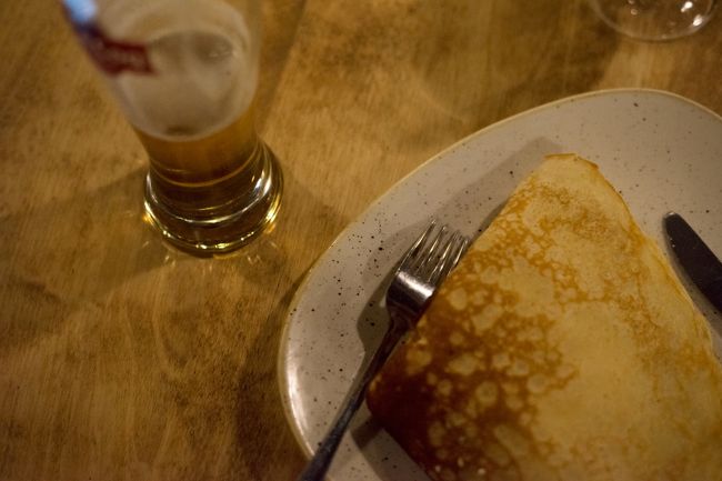 パンケーキとビール。<br />必殺の組み合わせです。