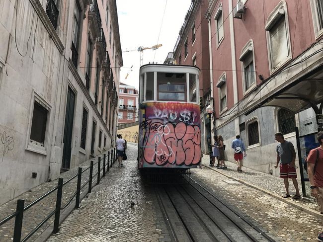 もの凄い急な坂に出ました。ケーブルカーで登れるようですが、暫く動きそうにないので歩いて登ることに。