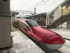 秋田新幹線で田沢湖駅に到着しました。