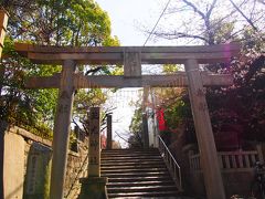 三光神社に到着。
こちらもまた桜がとっても綺麗なんですけど、まだあまり咲いていません。
大阪城公園からゆっくりと歩いて３０分くらいの距離です。