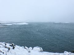 楽しみにしていた、グレーシャーラグーン。ここが、半端ない暴風雪！！顔に当たる雪が痛くて前向けないし、目も開けられないくらい。