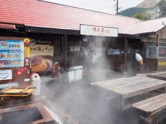 湯の里のすぐ近くの岡本屋 売店にも立ち寄ります。
混んでいて駐車場に入るのに待ちました。
でも割と回転は早い感じです。