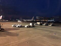 すっかり陽は落ちましたが、羽田空港に無事到着です。
ゲートの空き待ちで少し待たされましたが、気になるレベルではありません。