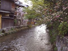 観光バスを知恩院駐車場で降り八坂神社から祇園白川付近を散策してみました。古の町並みを感じさせる風景がありました。