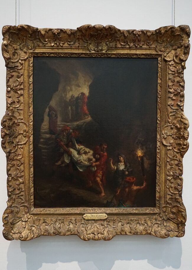 ウジェーヌ・ドラクロワ「墓に運ばれるキリスト」1859年<br />この作品は、ボストン美術館にある1848年の「キリストの埋葬」とも関連するもので、1859年のサロンに「レベッカの掠奪」（ルーヴル美術館）や「十字架を背負うキリスト」（メッツ、市立美術館）などと共に出品されています。