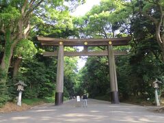 ◆7:24「明治神宮」

明治神宮南参道の鳥居を記念に撮影しました。