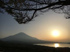 最後は山中湖と夕日のスポット
山中湖パノラマ台です
上の木は桜なんです。桜の季節だと、尚良いではないか