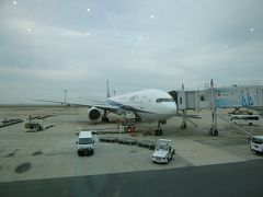 NH468便を横に見ながら到着ゲートへ移動。旅行初日に、家から羽田空港までの1時間半の電車移動に凝りて、素直にリムジンバスで帰宅です。