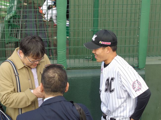 有名選手のインタビュー風景