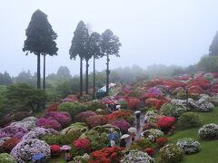 バルコニーに出る。雨。。。
当然、富士山は見えない。