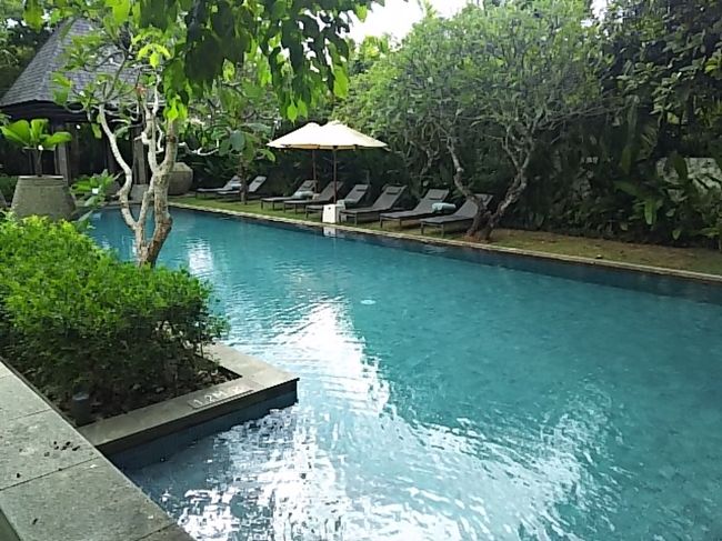 ラウンジ横のプール。誰もいません。<br />