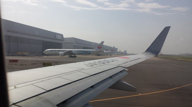 JALの機体って真っ白で少しさみしく感じていたのですが、ラッピング広告するには都合が良いですね。<br />でっかい錦織君がいました。