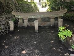 　ここ黒神地区にあった「腹五社神社」の鳥居は、大正噴火後たった１日のうちに軽石や火山灰に埋め尽くされました。 もともと高さ３ｍあったという鳥居ですが、今は笠木部分の約１ｍを地上に見せるのみです。