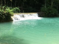 熊園から少し山道を行くと見えてきました。
綺麗なエメラルドグリーン！