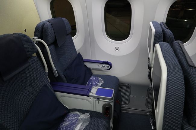 16Aのプレミアムエコノミー<br />足が組めるくらいの広さです。機内食も食べることなく、ひたすら寝てました。
