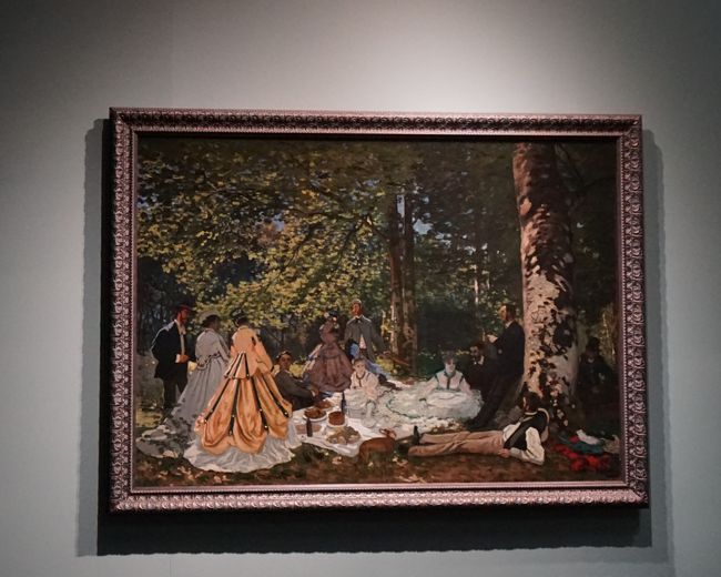 クロード・モネ「草上の昼食」1866 年<br />オルセー美術館に展示（部分）されている作品の習作。