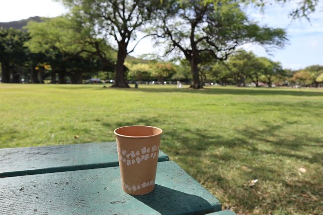 食後はカピオラニ公園でコーヒーブレイク。