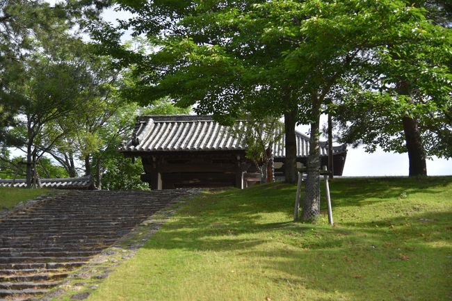 東大寺戒壇院。と思ったら、門のところには「東大寺戒壇堂」とある。こっちが本当なのか？ここは奈良時代に僧侶になる人に僧侶になる資格を公式に与えるための場所だった。正式には「僧に戒を授ける」というはず。鑑真和上が日本に来て戒壇を授け始めたが、そのときにできた3箇所の戒壇院の一つがここ。他は大宰府と下野（栃木県）に作られた。東大寺が強力な許認可権をもっていたということだ。