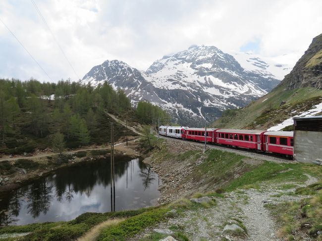 横を列車が通りすぎる