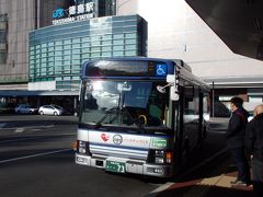 ちょっとだけ遅れてますけど、14時40分発の徳島港行きバスです。