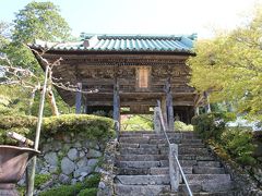 松尾寺は、国道27号線から山道をかなり入った所にありました。ＪＲ松尾寺駅からはかなり離れていて、お寺から頂いたパンフには「駅から徒歩50分」と記載されていました。歩くにはちょっと遠すぎです。
駐車場に車を停め、不揃いで素朴な石段を上った所に山門があります。