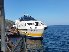 17:15  エオリエ諸島〈リパリ島〉上陸
手荷物はホテルの車で運んでもらいました。