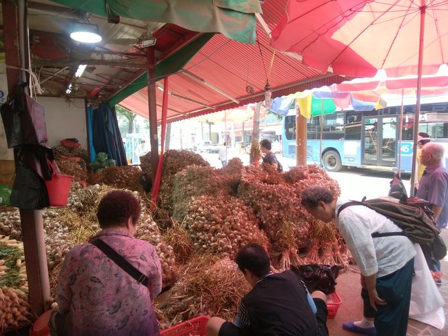 にんにく祭り(笑)。<br />お店のハルモニが一生懸命お喋りしながらにんにくを剥いています。<br />食堂街が見つけられなかったので、楽しみにしていた地下街へ行ってみます。
