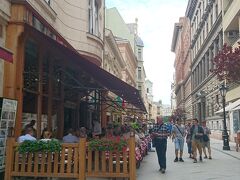 昼食後、エリザベート橋付近の船着き場から、
お土産店の多いヴァーツィ通りをのんびり歩き、
徒歩１０分に市民の台所となっている中央市場前に
ぶつかります。
