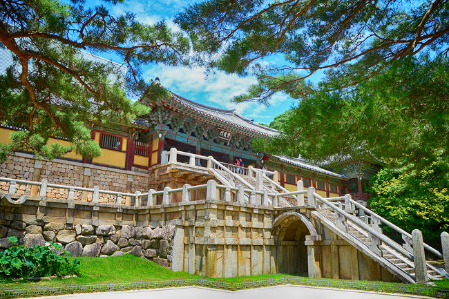 慶州で一番有名なものと言えば仏国寺ではないでしょうか。<br />仏様の宮殿とも呼ばれる仏国寺は、1995年ユネスコ世界文化遺産にも指定され有名になりましたね。<br />国宝第20号の石塔である多宝塔は慶州を代表する文化財！石造美術の名作言われるこの塔を実際に目で見て確かめてみてください！<br /><br />また、昔慶州にあった別宮内に作られた庭である東宮と月池(雁鴨池)も観光客が多く訪れるスポットです。<br />池の周りを散歩しながら美しい景色を観賞したり、夜景や日暮れ時の池にほんのり映る照明を楽しんだりするのがおススメです＾＾<br />