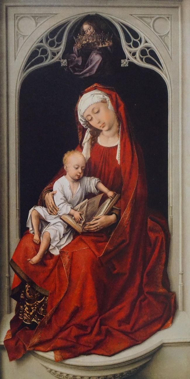 「聖母子」ロヒール・ファン・デル・ウェイデン<br />初期ネーデルランド絵画史を代表する大画家です。ウェイデンの様式は同時代最大の巨匠ヤン・ファン・エイクに比べ写実性は劣る感じがしますが、それを補って余るほどの深い精神性を携えた雰囲気を漂わせます。<br /><br /><br />